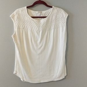 Tank top with pretty lace yoke (size XL)